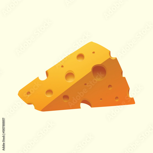 vector tasty yellow cheese illustration