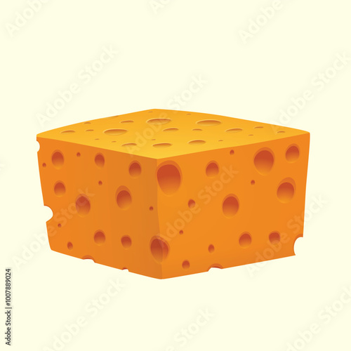 vector tasty yellow cheese illustration