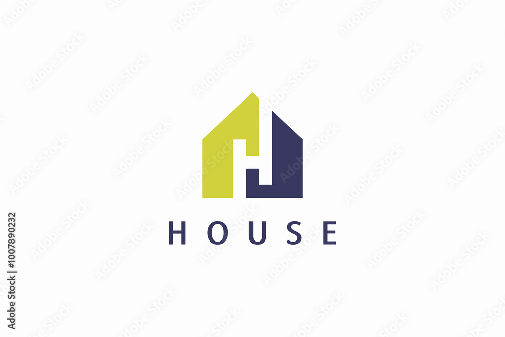 House Logo. Geometric House Symbol With Negative Space H Letter On White Background. Flat Vector Logo Design Template Element Usable For Real Estate, Construction, Architecture And Building Logos. House Logo. Geometric House Symbol With Negative Space H Letter On White Background. Flat Vector Logo Design Template Element Usable For Real Estate, Construction, Architecture And Building Logos.