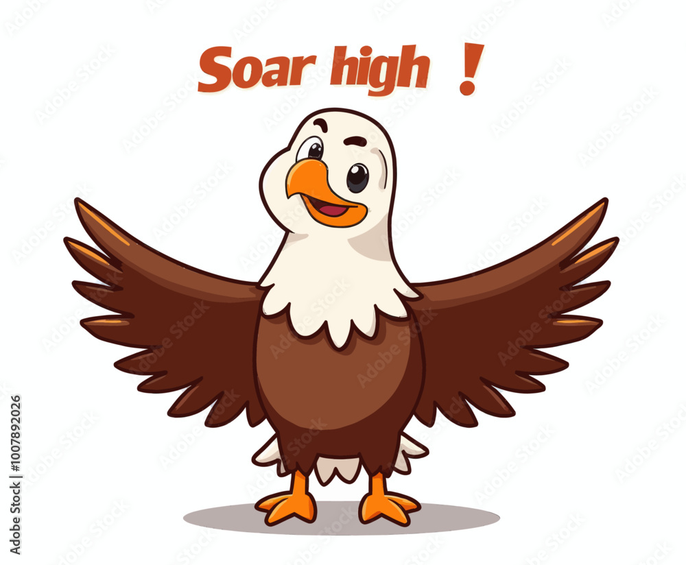 Cartoon Eagle with Wings Spread
Cartoon Eagle with Wings Spread
