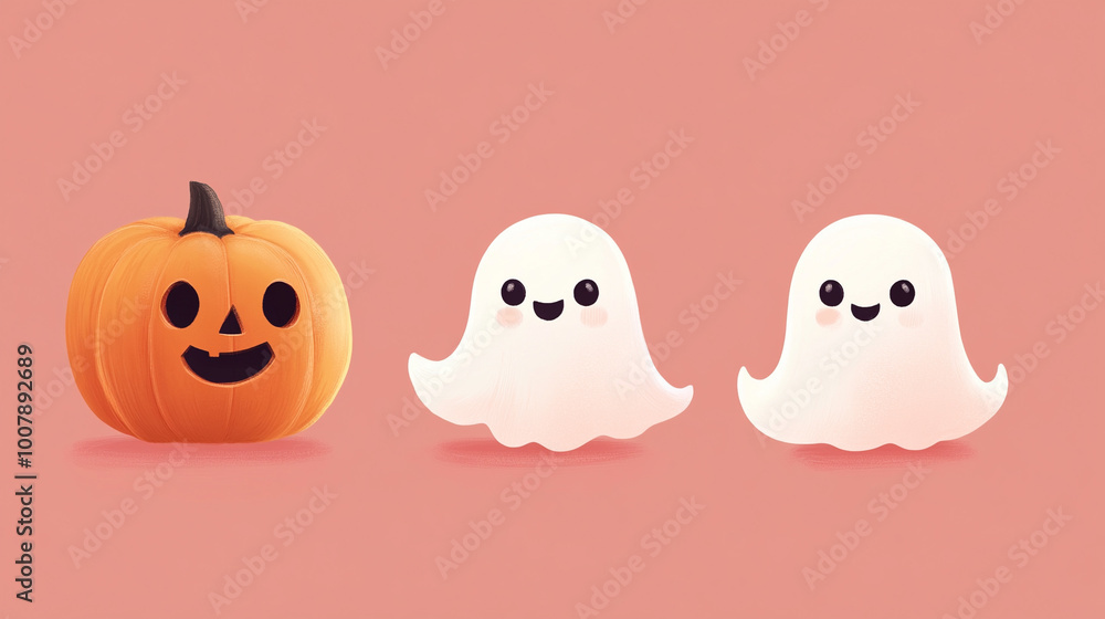 cute ghosts pumpkin, halloween. cute ghosts pumpkin, halloween.