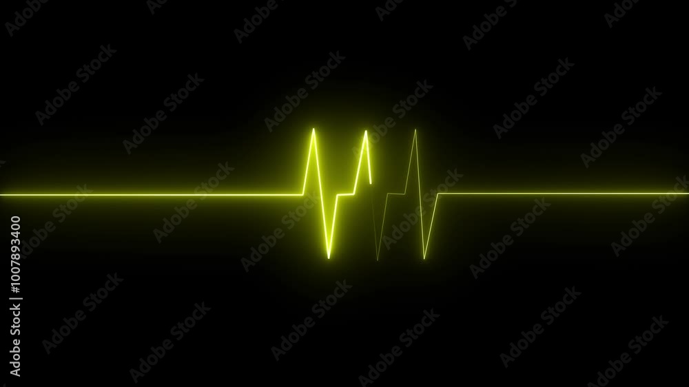Neon shine heartbeat line icon animation on black background. Neon shine heartbeat line icon animation on black background.