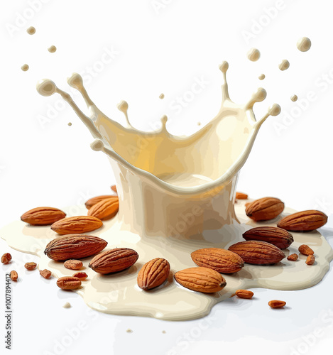 Almond Milk Splash with Nuts