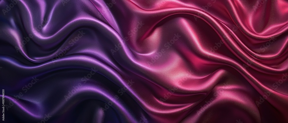 Abstract background of purple and pink silk fabric with smooth, flowing waves. Abstract background of purple and pink silk fabric with smooth, flowing waves.