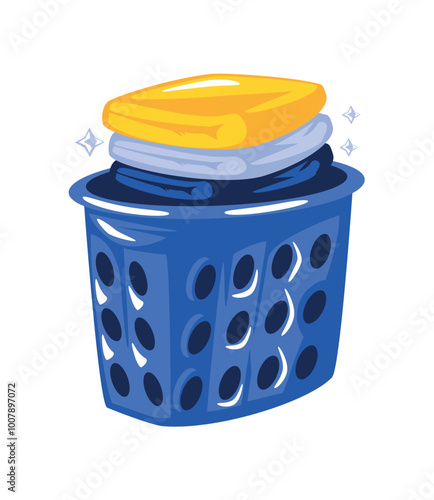 laundry basket and clothes