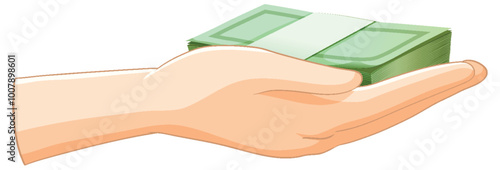 Hand Holding Stack of Money