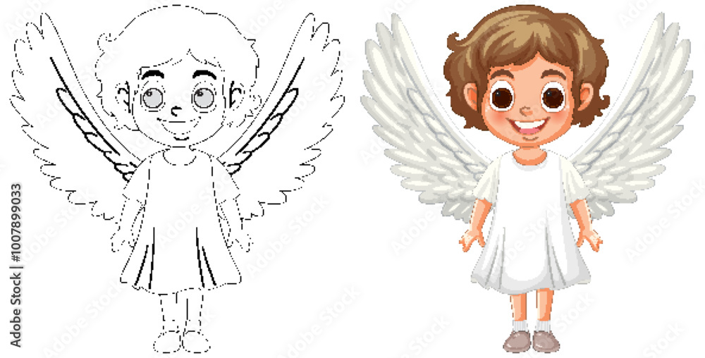 Cute Angel Kids Illustration Cute Angel Kids Illustration