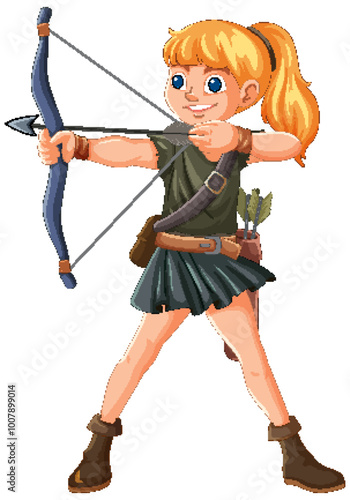 Young Archer Girl with Bow