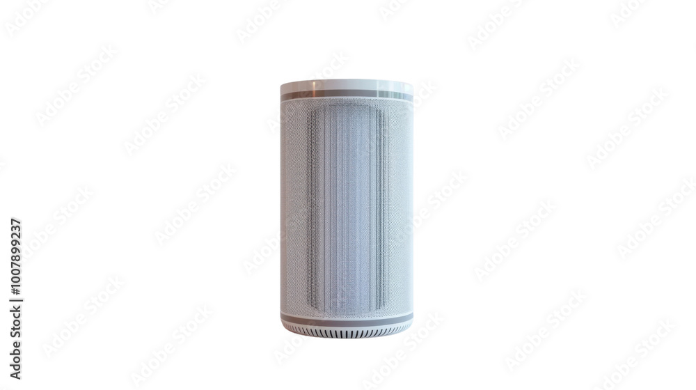 Compact portable air purifier with USB charging on white background Compact portable air purifier with USB charging on white background