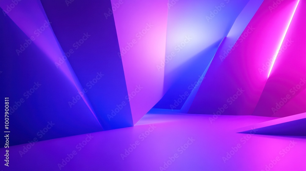 A vibrant, abstract space with geometric shapes and colorful lighting. A vibrant, abstract space with geometric shapes and colorful lighting.