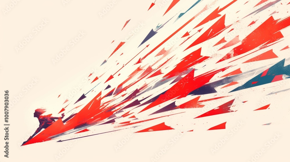 Red and blue arrows moving forward in a vector illustration with a white and red-blue color theme symbolize progress and direction Red and blue arrows moving forward in a vector illustration with a white and red-blue color theme symbolize progress and direction
