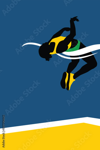 athlete high jump sport silhouette designs illustration vector art