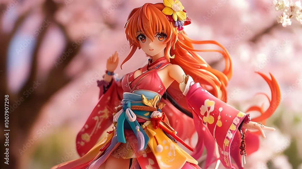 Poseable anime figure with bright colors and finely detailed costume design Poseable anime figure with bright colors and finely detailed costume design