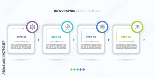 Infographic elements design template, business concept with 4 steps