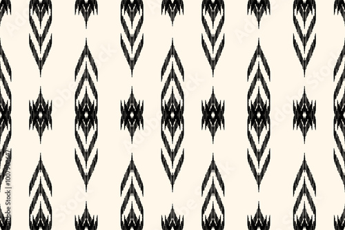 Ethnic Seamless Pattern Ikat geometric Indian style.Tribal ethnic texture. seamless striped pattern in Aztec style.Indian, Gypsy, and African rug. Bohemian.