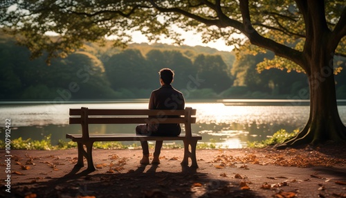 Introspective solitude captured in a sunset, reflecting genuine moments of thought and self-discovery.