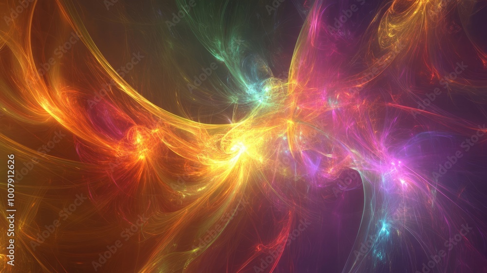 Bright swirls of color blend harmoniously to create a stunning abstract background Bright swirls of color blend harmoniously to create a stunning abstract background