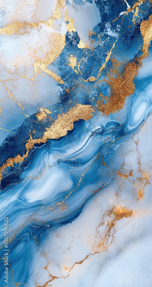 Abstract Blue and Gold Marble Abstract Blue and Gold Marble
