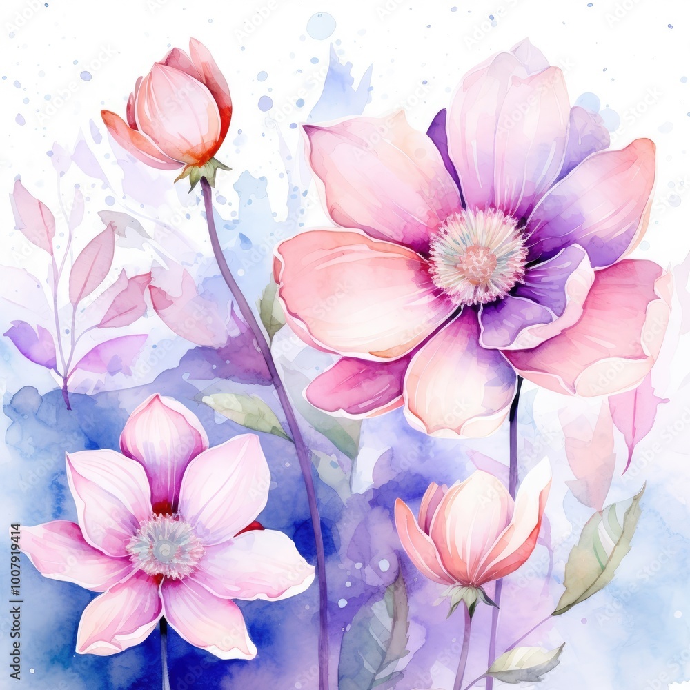Watercolor painting of flowers Watercolor painting of flowers