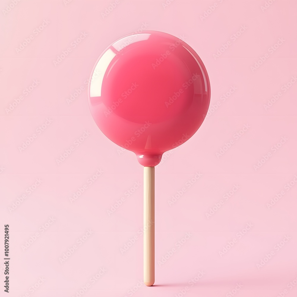 Pink lollipop on stick Pink lollipop on stick