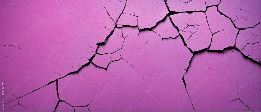 Obraz premium Cracked Purple Wall