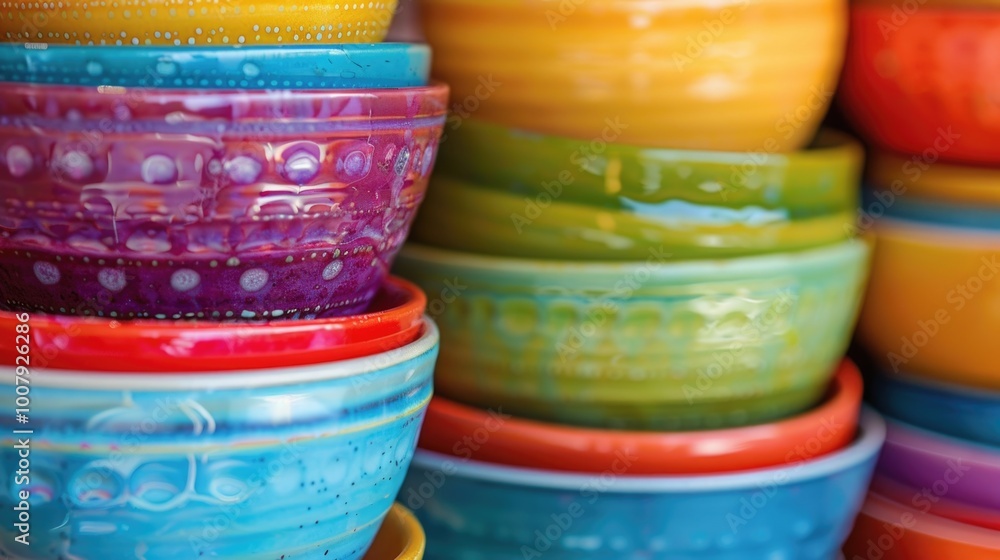 Colorful cups with water droplets Colorful cups with water droplets