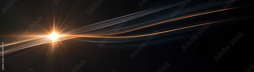Abstract Golden Light Streaks with Black Background Abstract Golden Light Streaks with Black Background