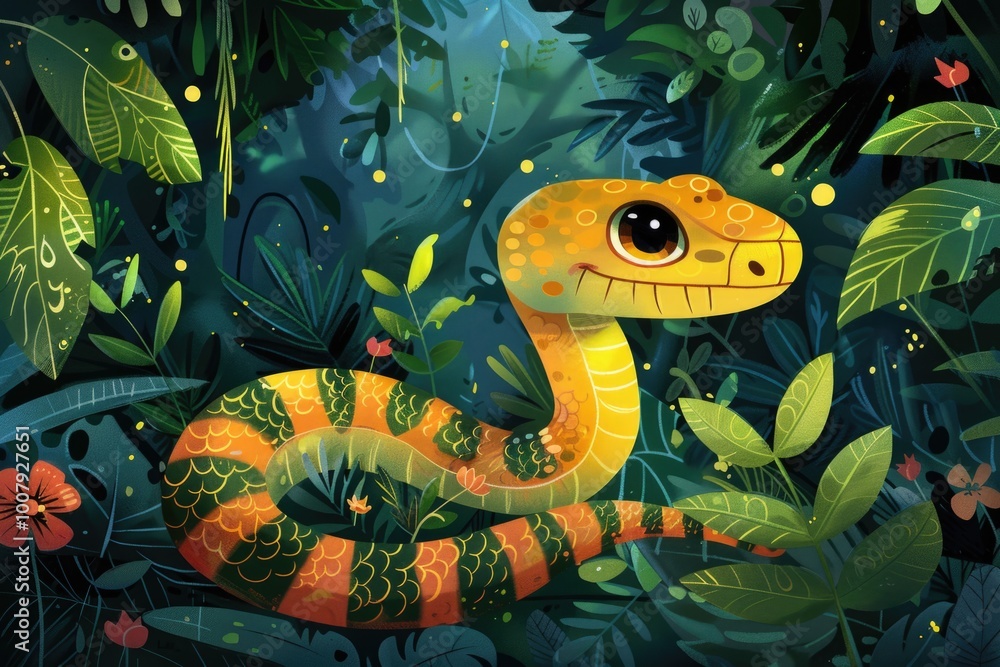 Cute snake in jungle