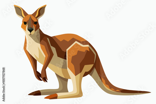Cute Kangaroo vector art illustration
