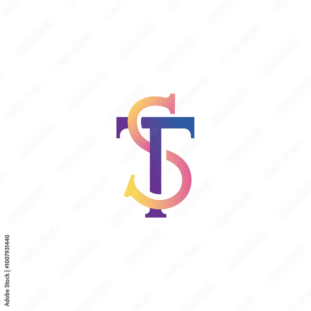 ST letter logo template design abstract illustration vector ST letter logo template design abstract illustration vector