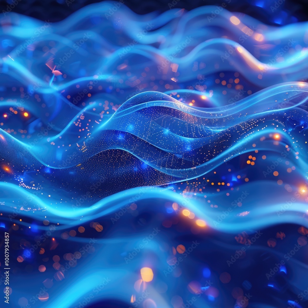 Blue background featuring dynamic wavy lines, creating an abstract and visually engaging composition. Blue background featuring dynamic wavy lines, creating an abstract and visually engaging composition.