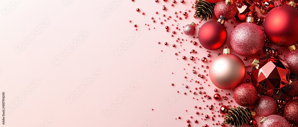 Christmas ornaments and decorations on a soft background, festive holiday spirit. Christmas ornaments and decorations on a soft background, festive holiday spirit.