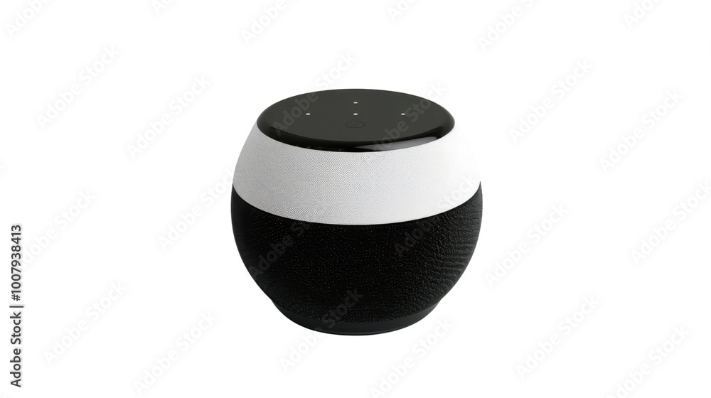 Smart speaker with touch control on white background Smart speaker with touch control on white background