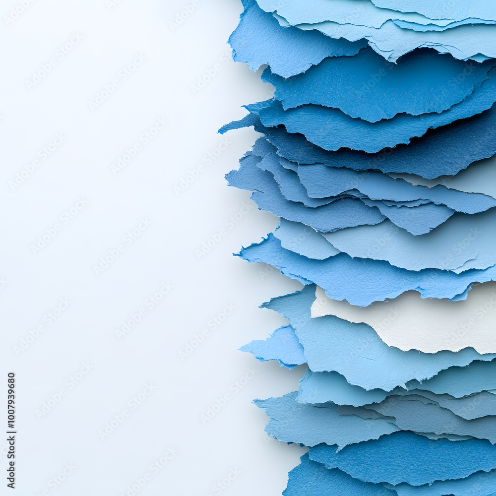 The blue paper. It appears to have a tonal gradient, where the blue ranges from darker shades at the top to slightly lighter tones near the middle and bottom The blue paper. It appears to have a tonal gradient, where the blue ranges from darker shades at the top to slightly lighter tones near the middle and bottom