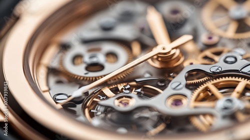 Wallpaper Mural Close-up of a stylish watch mechanism showcasing intricate gears and hands. Torontodigital.ca