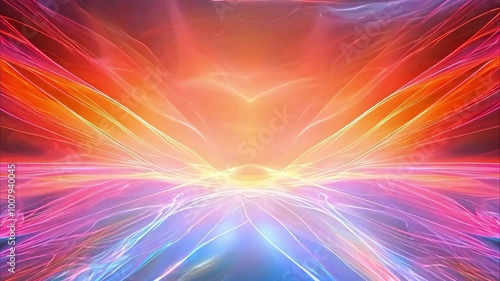 Wallpaper Mural A vibrant abstract design featuring swirling colors of pink, blue, and orange, resembling a dynamic sunrise or energy wave. Torontodigital.ca