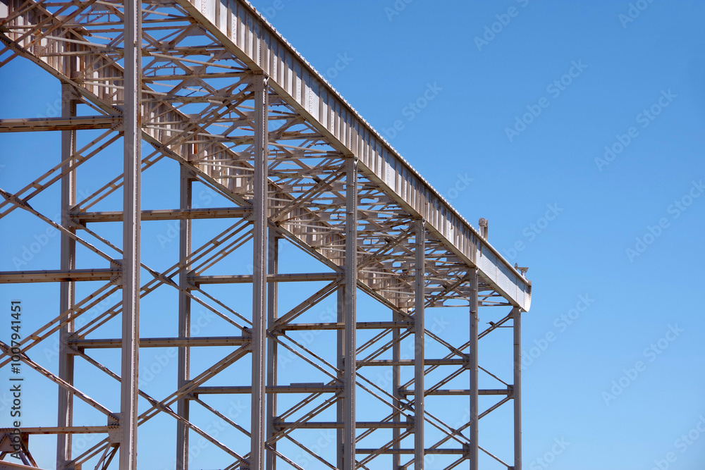 Cranes and huge metal structures at an old defunct shipyard Cranes and huge metal structures at an old defunct shipyard