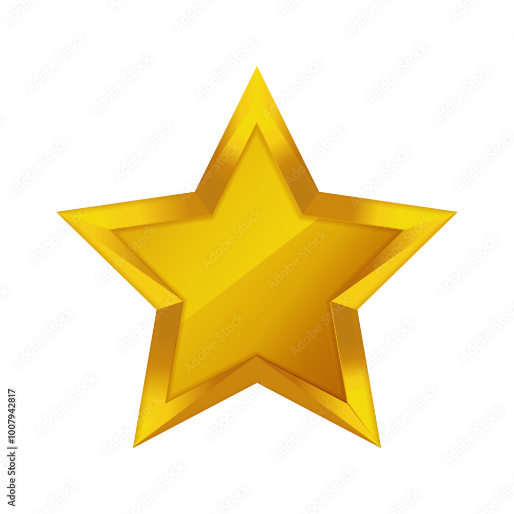 Golden star on isolated white background.Vector illustration. Golden star on isolated white background.Vector illustration.