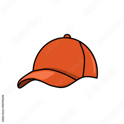 orange baseball cap isolated on png transparant background 