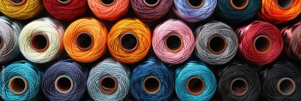 Fototapeta premium Colorful spools of thread