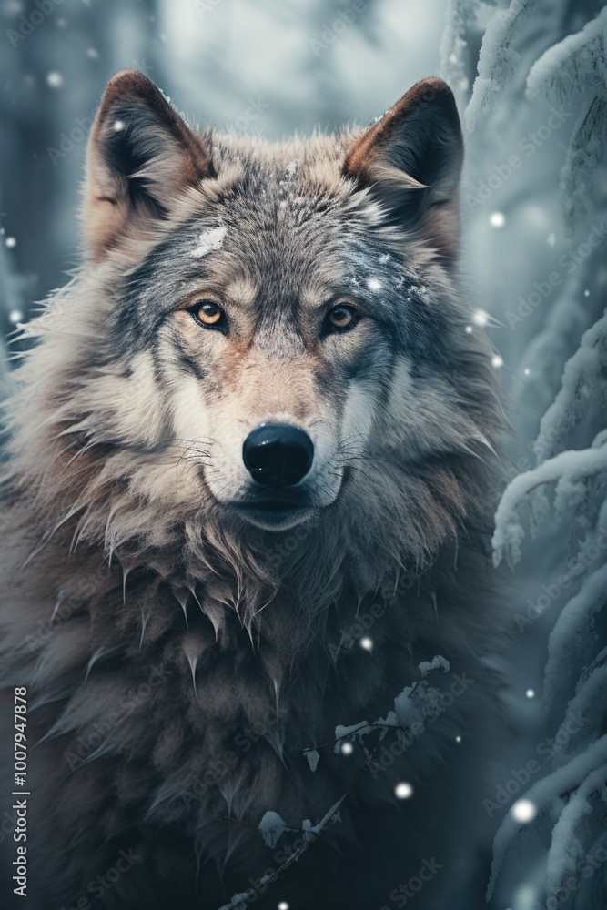 Obraz premium Wolf in the snow