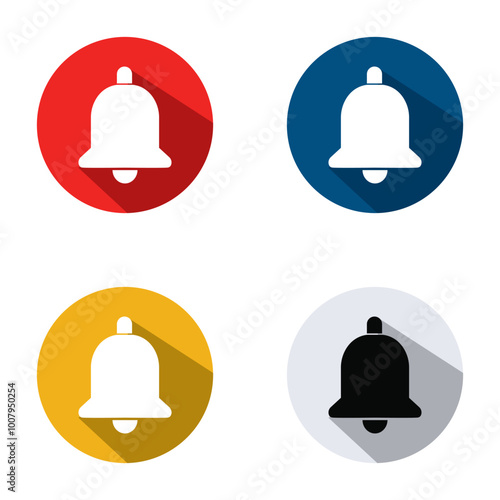 Bell notification icons set isolated on white background flat vector illustration. EPS 10