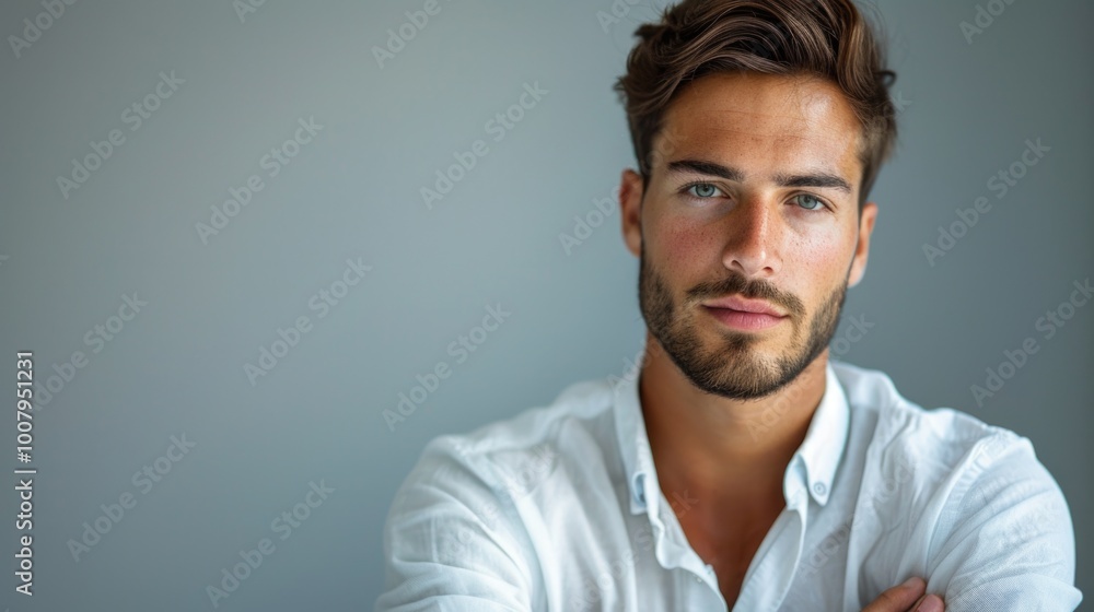 Man with beard looking at camera Man with beard looking at camera
