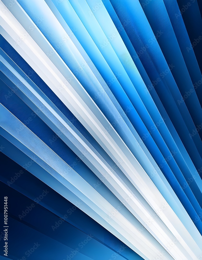 Obraz premium A flat design background with diagonal lines in shades of blue and white, creating a clean, professional look, perfect for technology or business themes.