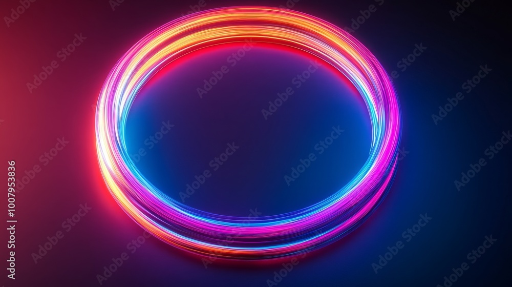 A vibrant, glowing ring composed of neon colors, set against a dark background, creating a captivating visual effect. A vibrant, glowing ring composed of neon colors, set against a dark background, creating a captivating visual effect.