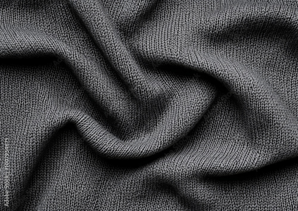 A close-up of textured grey fabric showing intricate patterns and folds, illustrating its softness and versatility.