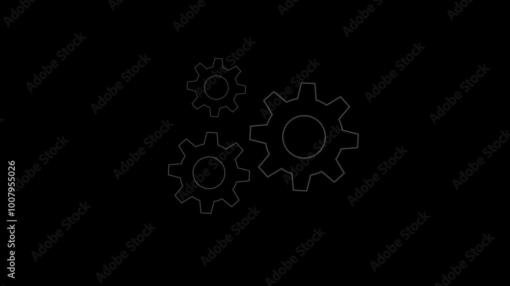 Gear outline icon, gear settings sign. Setting symbol. 2d animated video clip. 4k size without background. alpha channel Gear outline icon, gear settings sign. Setting symbol. 2d animated video clip. 4k size without background. alpha channel