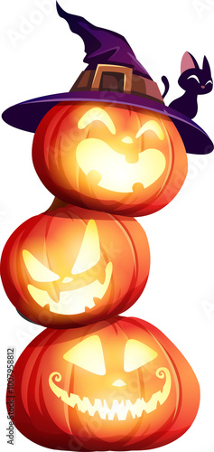 Halloween Pumpkin Pile. Stacked pumpkins.