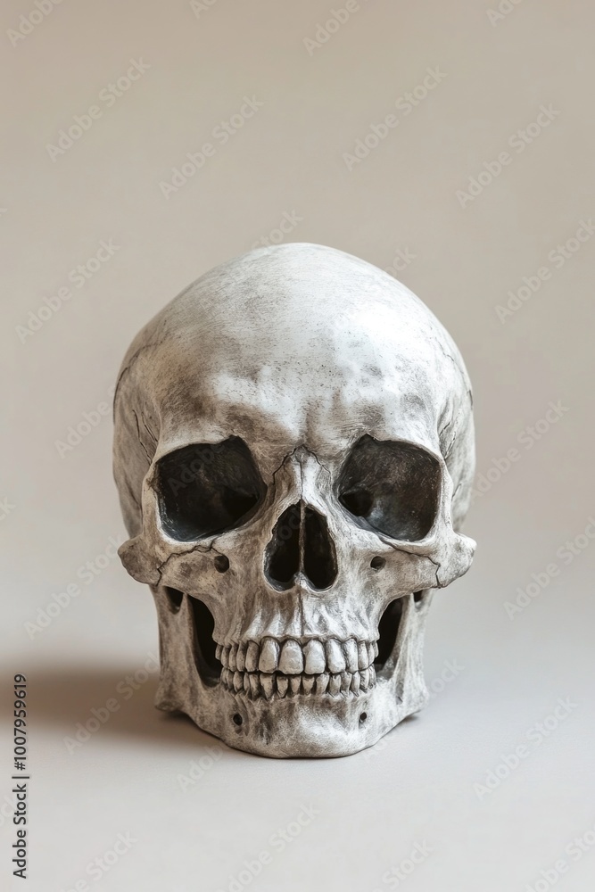 Obraz premium White skull on table