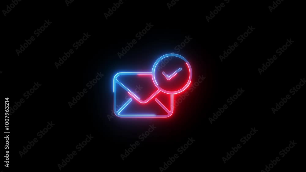 massage box icon animation Send Message icon and Check Mark Receive Message animation . massage box icon animation Send Message icon and Check Mark Receive Message animation .